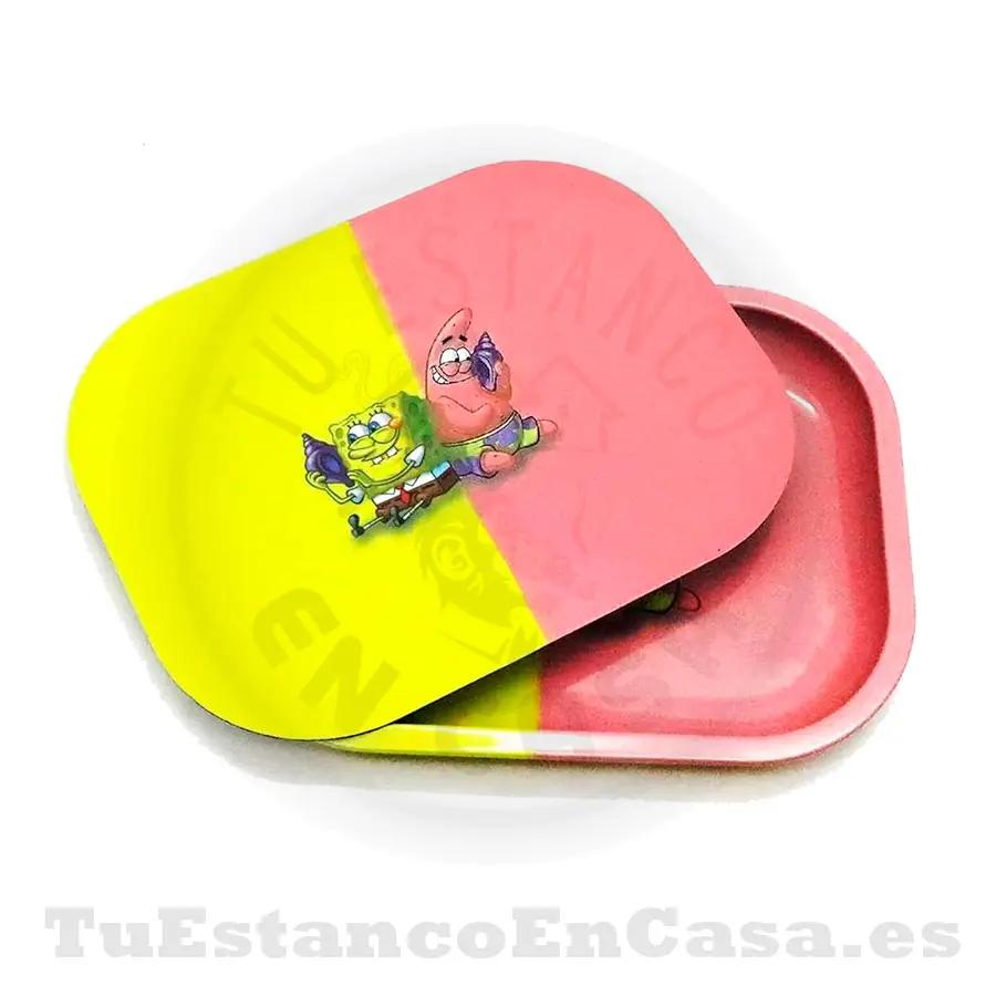 Bandeja-BobEspoja-1.webp Bandeja Metal Pequeña Bob Esponja con Tapete Magnético Apolo Head Shop - Imagen 1