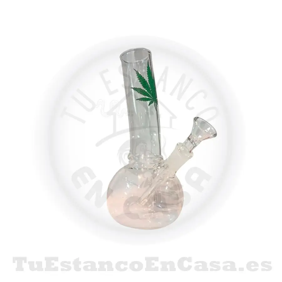 Bong-1-hoja.webp Bong de Cristal Apolo Head Shop - Diseño Clásico Hoja Verde 25 cm - Imagen 1