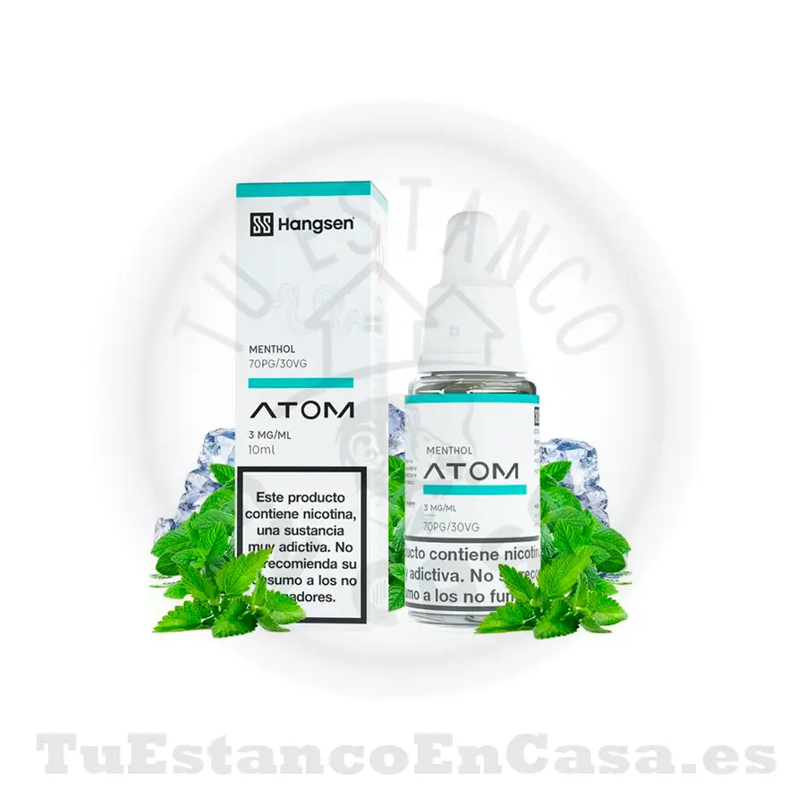 Hanseng-MENTHOL.webp E - Liquido Hangsen Atom Menthol - 10 ml - Imagen 1