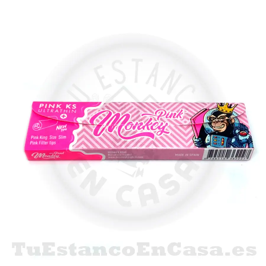 PapeldeFumarMonkeyKingBubblegum1.webp Papel de Fumar Natural Monkey King Extra Largo + Tips de Cartón - BubbleGum - Imagen 1