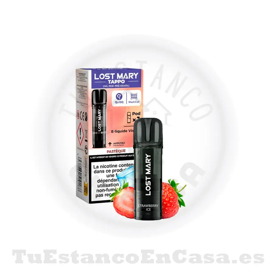 Recarga-Lost-mary-Nano-AIr-strawberry-ice.webp Recarga Cabezal Lost Mary Pro 1000 puf - Strawberry Ice - Imagen 1