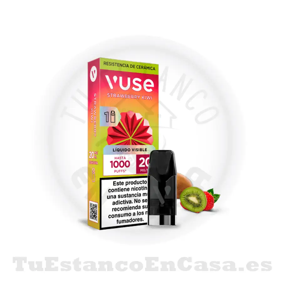 Vuse_cabezal_reload-skiwi.webp Recarga Cabezal Vuse Go Reload 1 und. Strawberry Kiwi 20 mg - 1000 Caladas - Imagen 1