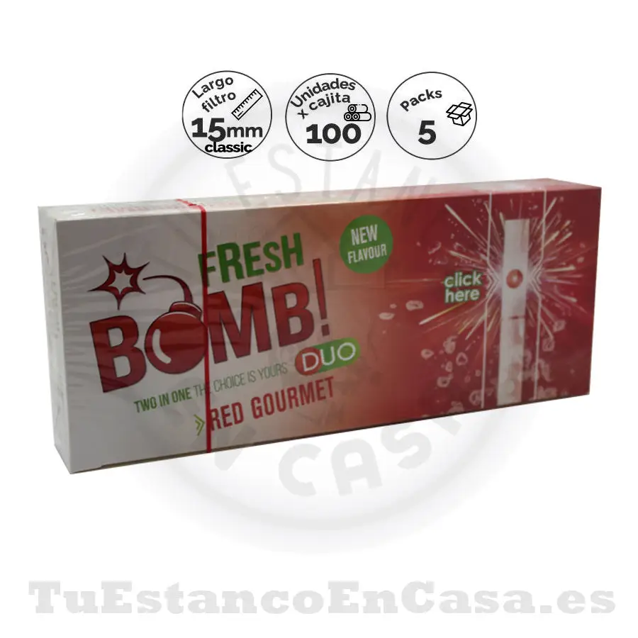 tubos-fresh-bomb-two-in-one-sabor-fresa-100-und.webp Tubos Fresh Bomb Two in One Sabor Fresa 100 und - Imagen 1